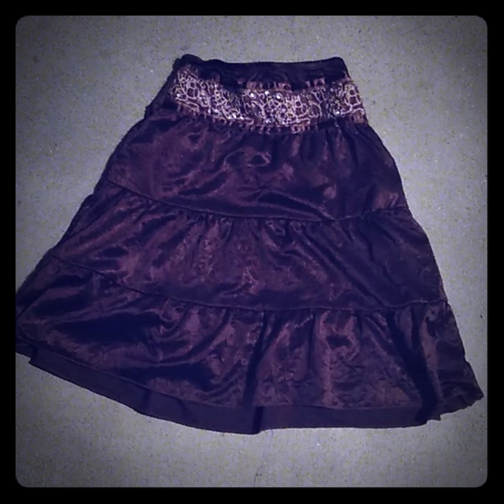 Size 4 silky brown ankle length skirt